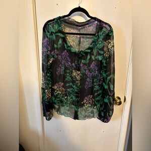 Elie Tahari Lilach Blouse in yellow daisy